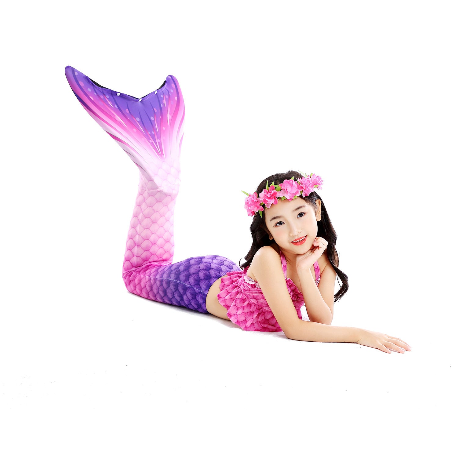 Kid Girl Fish Tail Swimsuit Mermaid Swimwear