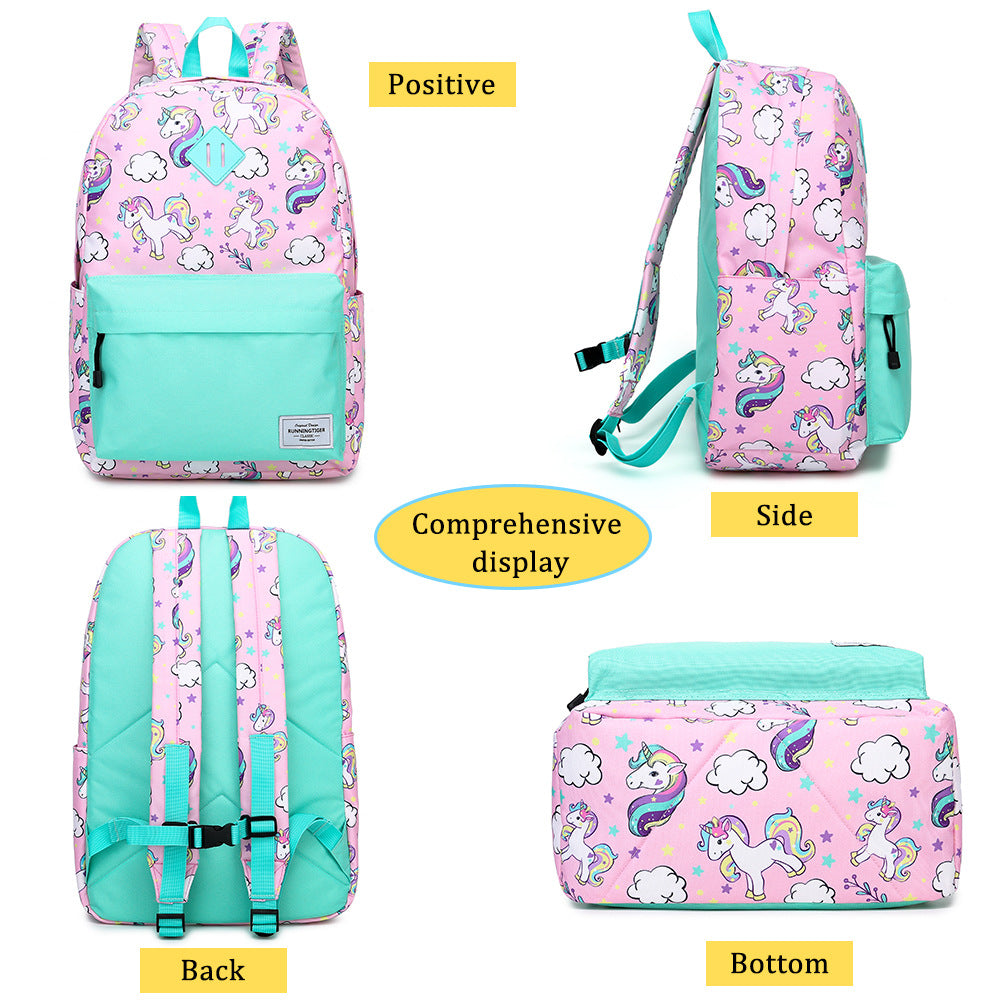 Kid Schoolbag Primary School Unicorn Backpack 3pcs Set