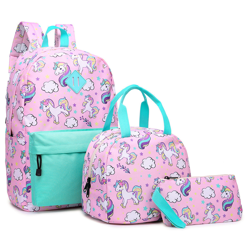 Kid Schoolbag Primary School Unicorn Backpack 3pcs Set