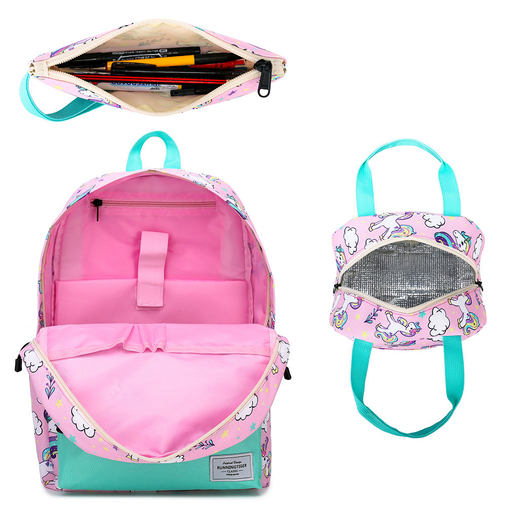 Kid Schoolbag Primary School Unicorn Backpack 3pcs Set