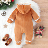 0-2T Baby Christmas Zipper Hooded Jumpsuit Romper