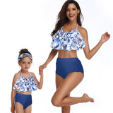 Family Matching Swimsuits Printed High Waist Bikini Parent-child Swimwear