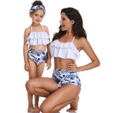 Family Matching Swimsuits Printed High Waist Bikini Parent-child Swimwear