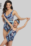 Family Matching Digital Print One-piece Parent-child Swimsuit Bikini