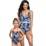 Family Matching Digital Print One-piece Parent-child Swimsuit Bikini