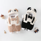 0-2T Baby Winter Thickened Fleece-lined Going Out Romper