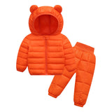 Kid Baby Boy Girl Down Cotton Warm 2 Pcs Sets