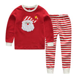 Kid Boy Santa Claus Long Sleeve Striped Pajamas
