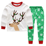 Kid Boy Santa Claus Long Sleeve Striped Pajamas