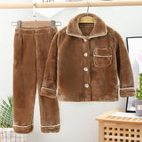 Kid Baby Girl Boy Flannel  Coral Velvet Autumn Winter Thickened Pajamas