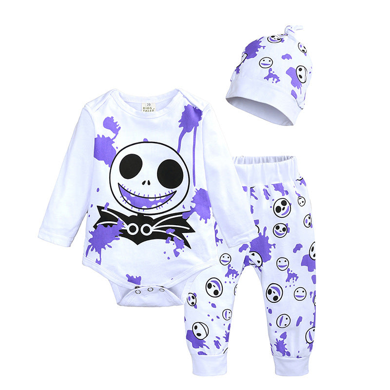 Halloween Baby Little Boy INS Long Sleeve Bodysuit 3 Pcs Set