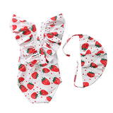 Baby Girl Striped Fly Edge One Piece Cute Swimsuit