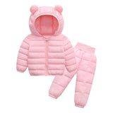 Kid Baby Boy Girl Down Cotton Warm 2 Pcs Sets