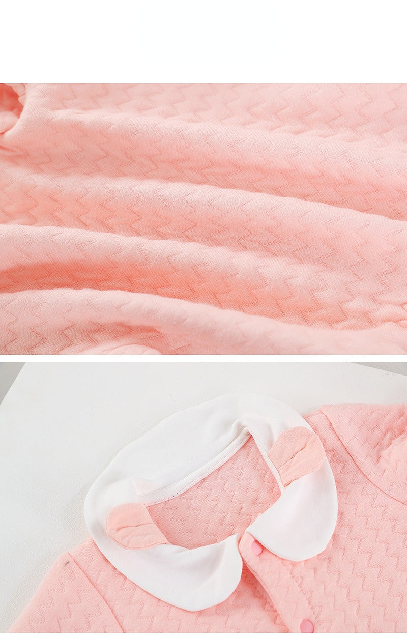 Baby Autumn Winter Cotton Three-layer Warm One-piece Thickened Rompers