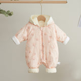 Newborn Down Cotton Jumpsuit Bodysuit Winter Hooded Romper
