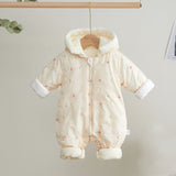Newborn Down Cotton Jumpsuit Bodysuit Winter Hooded Romper