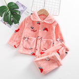 Kid Baby Girl Double-sided Velvet Plush Thickened Warm Pajamas