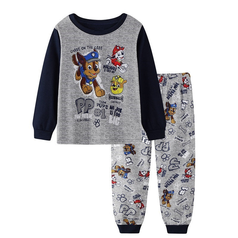 Kid Baby Boy Cartoon Long Sleeved Home Casual Pajamas
