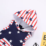 Baby Boy 4th Of July Independence Day Stars Print Hooded 2pcs Sets