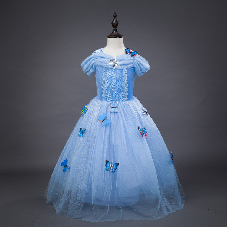Kid Girl Frozen Halloween Cinderella Princess Dress