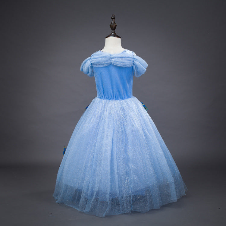 Kid Girl Frozen Halloween Cinderella Princess Dress
