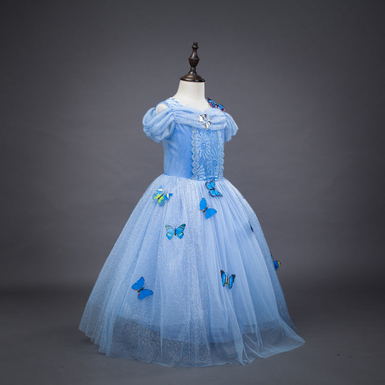 Kid Girl Frozen Halloween Cinderella Princess Dress