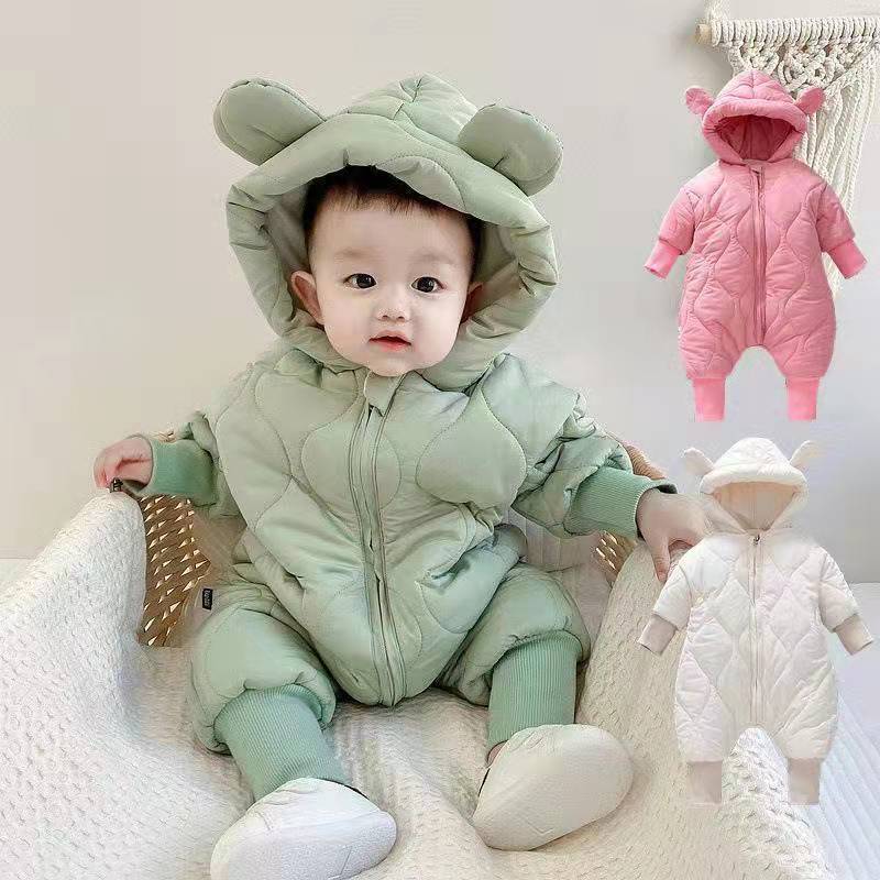 Baby Girl Down Cotton Bodysuit Autumn Winter Thickening Rompers