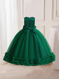 Flower Girl Formal Maxi Grace Tulle Stitching Catwalk Piano Princess Dress