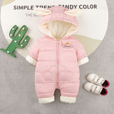 Baby Girl One-piece Down Jacket Fleece Thickened Rompers