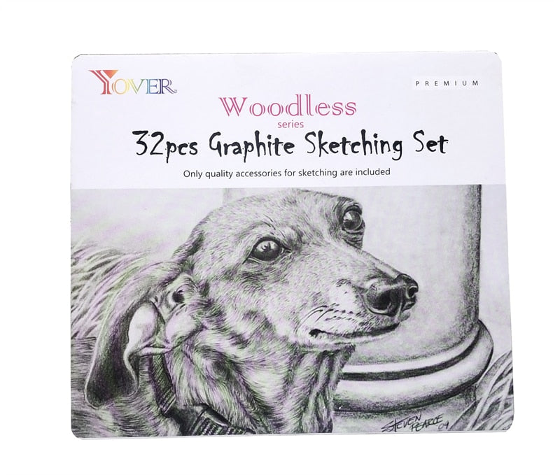 Sketch Pencil Set 32Pcs Graphite Pencil Set Charcoal Pencil Set With Tin Box