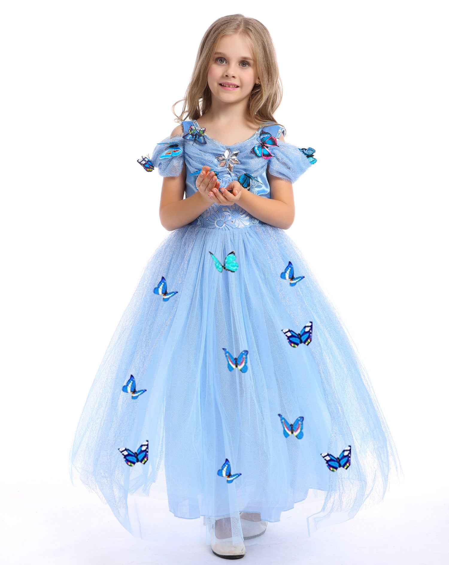 Kid Girl Frozen Halloween Cinderella Princess Dress