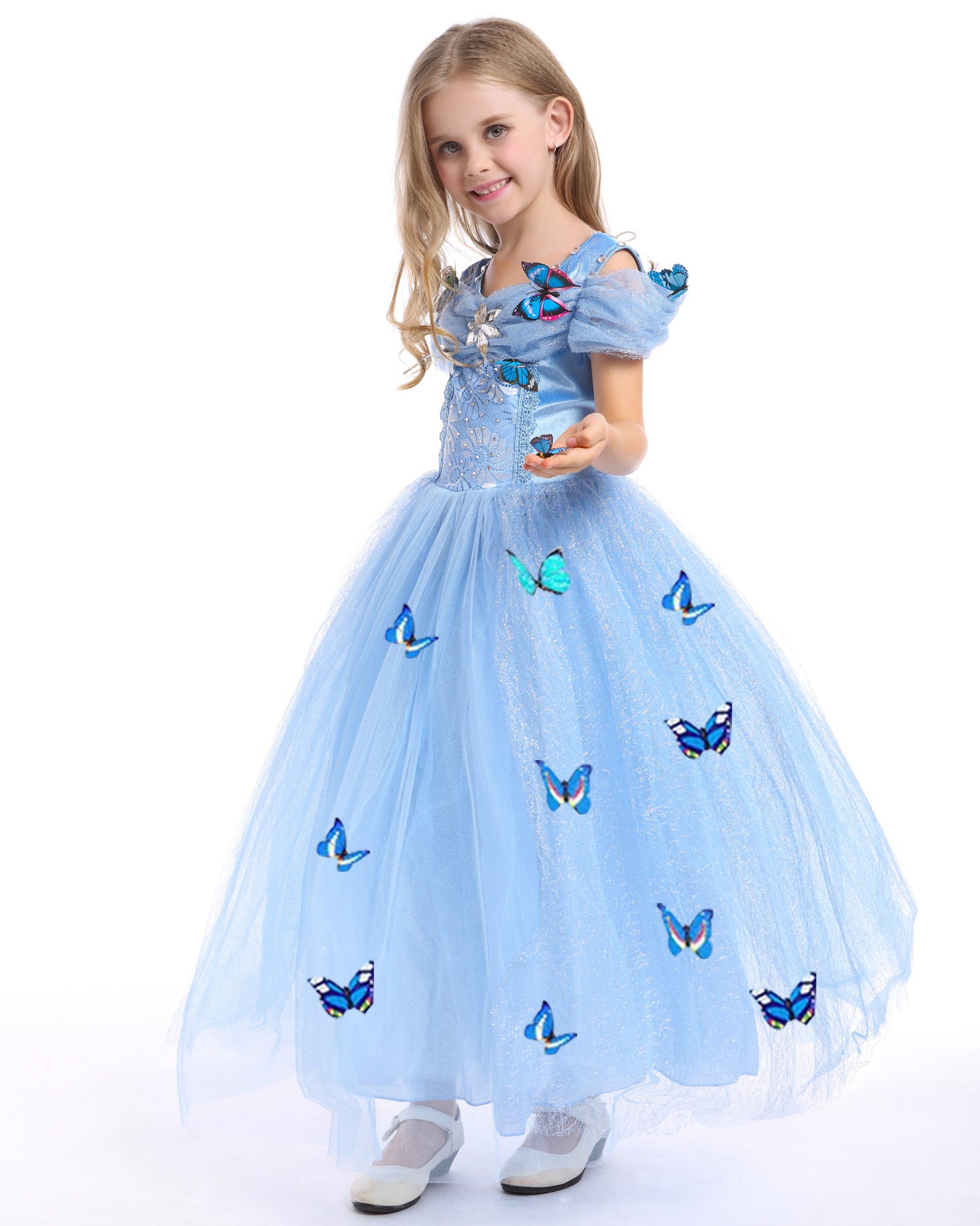 Kid Girl Frozen Halloween Cinderella Princess Dress