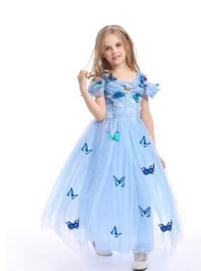 Kid Girl Frozen Halloween Cinderella Princess Dress