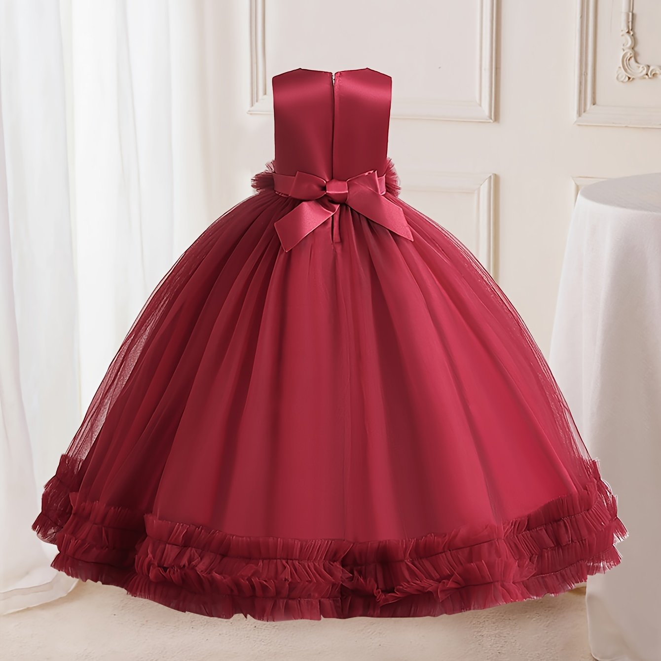 Flower Girl Formal Maxi Grace Tulle Stitching Catwalk Piano Princess Dress
