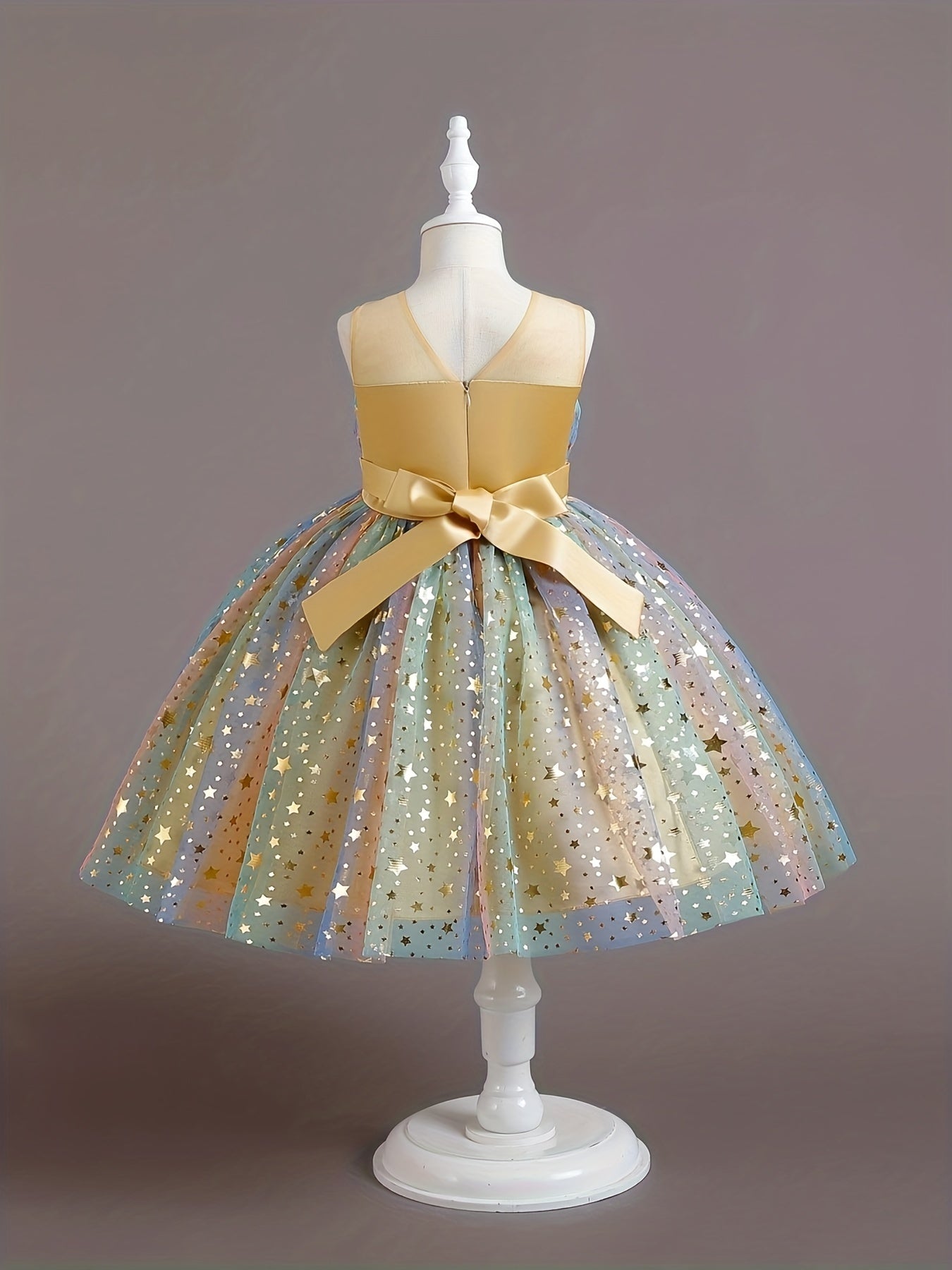 Kid Girl Tutu Sleeveless Princess Flower Bow Tulle Dance Ball Dresses