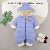 Baby Girl One-piece Down Jacket Fleece Thickened Rompers