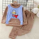 Kid Baby Boy Girl Pajamas Thickened Warm Winter Home Suits