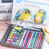 42pcs/Set Solid Watercolor Paint Set With Woodless water-soluble colored pencils