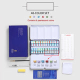 24/36/48 Portable Solid Watercolor Paint Set With Metal Case