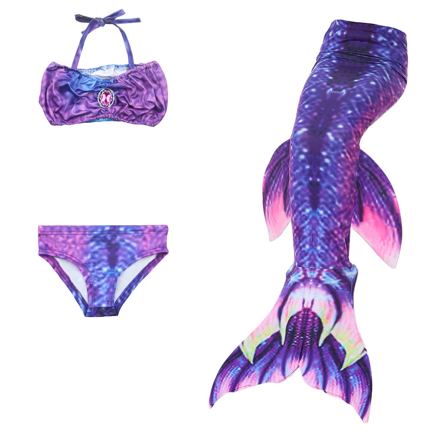 Kid Girls Swimsuit Performance Mermaid Tail Bikini