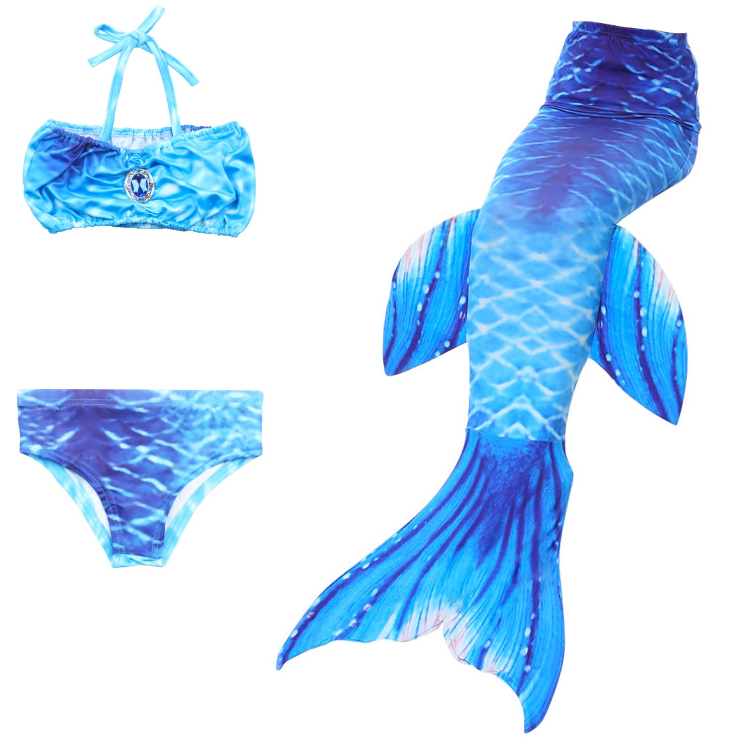 Kid Girls Swimsuit Performance Mermaid Tail Bikini