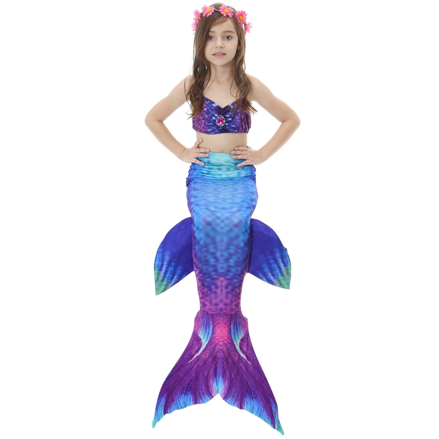 Kid Girls Swimsuit Performance Mermaid Tail Bikini