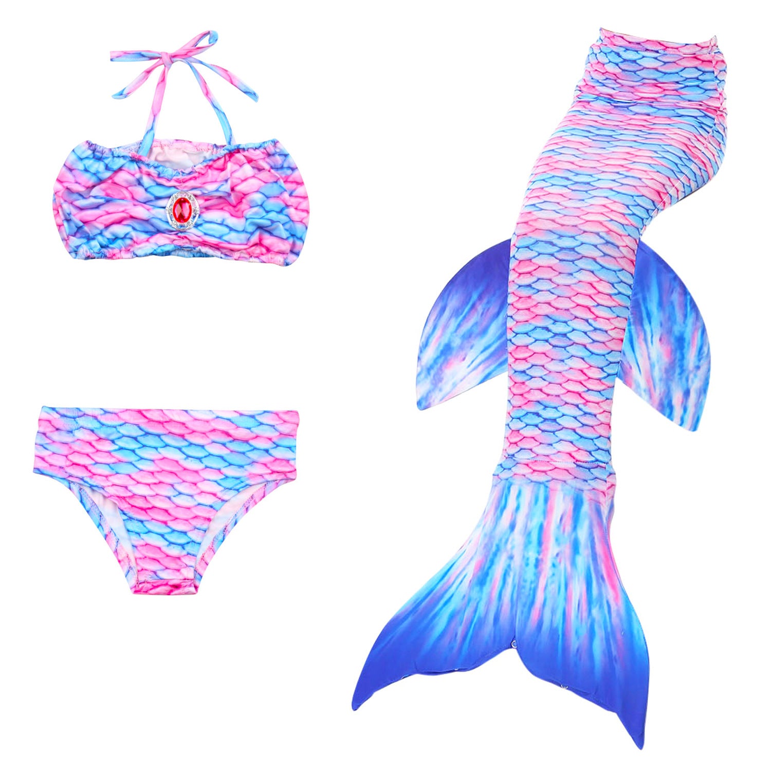 Kid Girls Swimsuit Performance Mermaid Tail Bikini