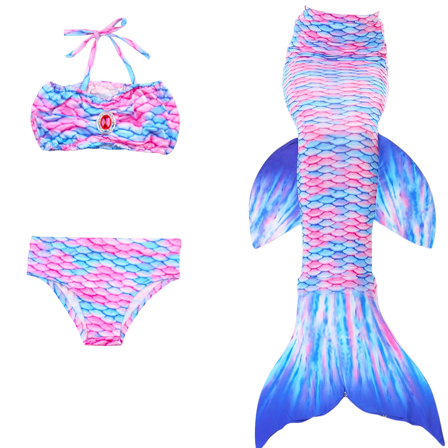 Kid Girls Swimsuit Performance Mermaid Tail Bikini