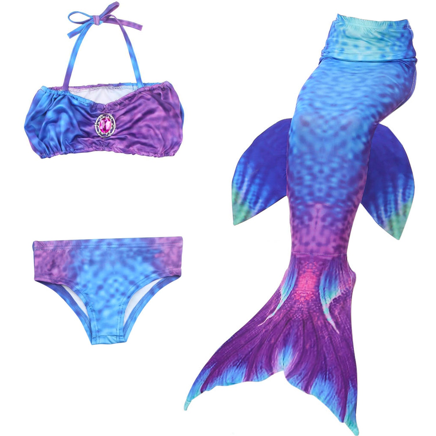 Kid Girls Swimsuit Performance Mermaid Tail Bikini