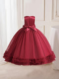 Flower Girl Formal Maxi Grace Tulle Stitching Catwalk Piano Princess Dress