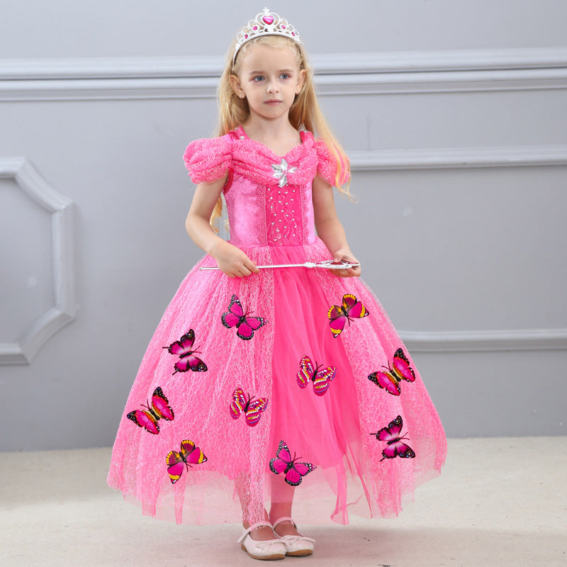 Kid Girl Frozen Halloween Cinderella Princess Dress