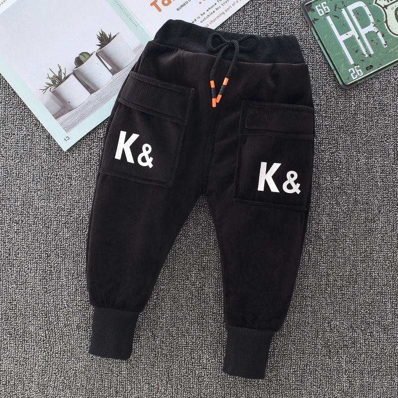 Kid Baby Boy Girl Winter Thickened Plush Warm Pants