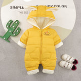 Baby Girl One-piece Down Jacket Fleece Thickened Rompers