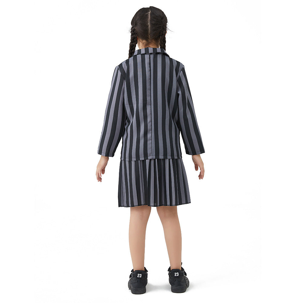 3-8T Kid Halloween Wednesday Black Cosplay Costume